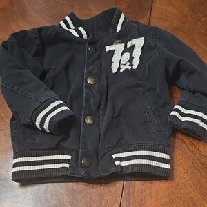 American Eagle Outfitters Kids Navy Jacket with Striped Accents